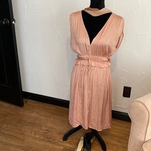 H&M blush silk romantic Flowey dress